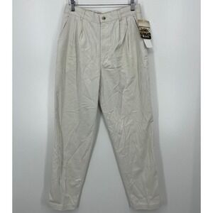 Columbia Pleated Chino Pants Women's Size 10 Beige Vtg Y2K New NOS